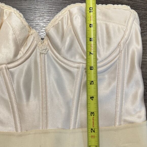 Vintage Carnival Satin Bustier Corset Bra Backless Longline Bridal 38B Act32 USA - Picture 7 of 9